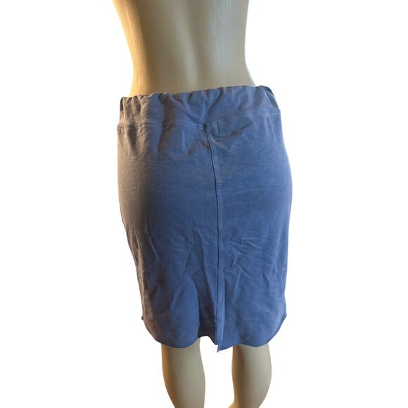 Women 3 L Sundry Blue Drawstring Sweat Skirt Pull-On Raw Asymmetrical Hem - Picture 4 of 6